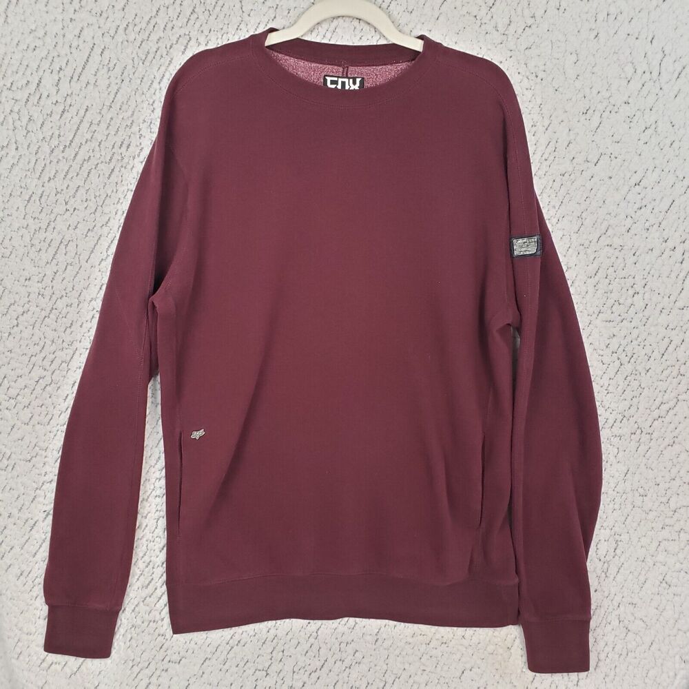 FOX Racing Sweatshirt Mens XL Slim Fit Maroon Pullover Moto Skater Casual 46x29